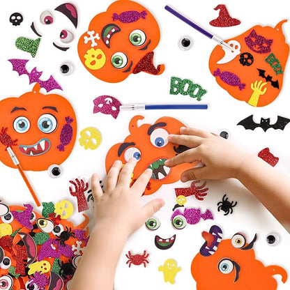 OCHIDO 312 PCS Halloween Crafts for Kids, DIY Foam Pumpkins for Craft Bulk, Halloween Arts and Crafts for Party Favors Supplies, Halloween's Decorations, Classroom Craft Activities