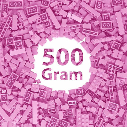 Bulk Pink Building Bricks, Classic Building Blocks Compatible with All Major Brands