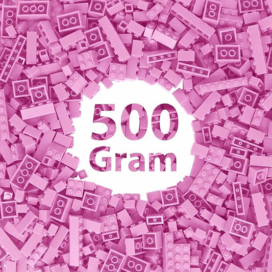 Bulk Pink Building Bricks, Classic Building Blocks Compatible with All Major Brands