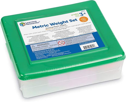 Learning Resources Metric Weight Set, Set of 58 Weights, 1g, 5g, 10g, 20g, 100g, 500g, 1000g