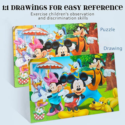 Puzzles for Kids Ages 4-8, 60 Piece Puzzles for Kids Ages 3-5 in a Metal Box Girls and Boys Learning Educational Jigsaw Puzzle Toys Gifts