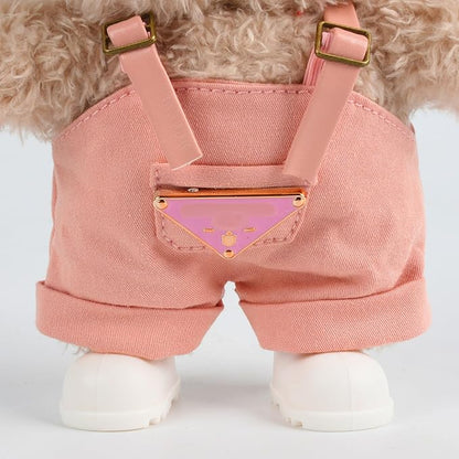 17 cm Doll Clothes, Fashionable and Cute 3-Piece Doll Clothes Set, fits 5.9-6.69 inches (15-17 cm) Dolls, Includes hat, Onesie, White Shoes (Doll not Included) (Pink)