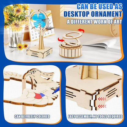 8 in1 STEM Science Kit for Kids Age 8-14, Wooden Physics Experiments & Solar Engineering Kits, Build Solar Car, Anti-Gravity Device, Telescope, Periscope & Dinosaur Claw, Gifts for Boys Girls