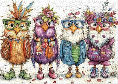 Colorful Chicken Puzzles for Adults 1000 Pieces, Funny Pretty Bird Jigsaw Puzzles, Cute Animal Art Puzzles