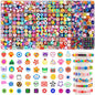 1060pcs Polymer Clay Beads Charms Kits 28 Styles Cute Fun Clay Beads Charms Flower Butterfly Heart Letter Pony Beads Charms for Women Girls Bracelet Necklace Earring Making