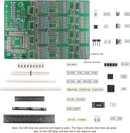 Gikfun Advanced DIY SMD/SMT Soldering Practice Kit - Electronics Engineer Student Skill Training Board with Components EK2165
