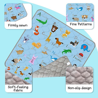 Baby Play Mat，Thick Soft 47" X 47" Playpen mat, Non-Slip and Machine Washable Baby Play Mats for Floor，Crawling Mat for Babies, Toddlers & Infants to Play and Learn (Blue Animal)