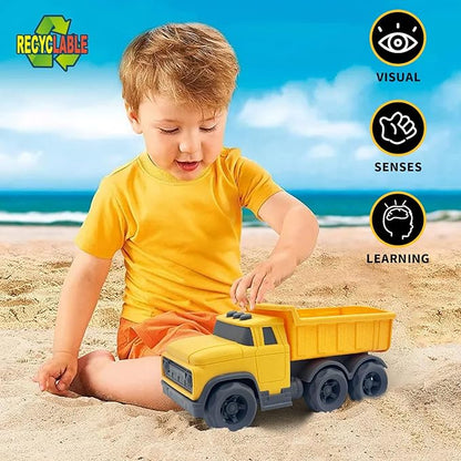 Toddler Car Toys for 1-3 Year Old, Yellow Dump Truck, BPA Free, Phthalates Free, PVC, Recycled Plastic, Construction Truck, Kids Outdoor Toys, Christmas Birthday Gifts for Boys Girls