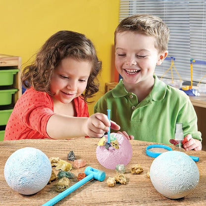 Hiawbon Gemstones Dig Kit, Dig up 6 Planets Find 12 Skulls & 18 Gems Dig Kit, Gem Digging Kit, Planet Space Dig Kit for Christmas Birthday Gifts