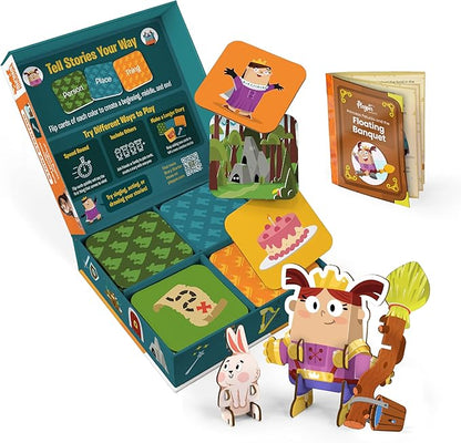 Story Starters for Beginners: Create a Story Card Activity for Kids, Pre-Literacy Illustrated Story Prompts (No Reading Required) Part of The Curious Kingdom by Playper