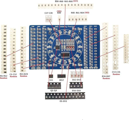 Gikfun Soldering Practice DIY Kit, SMD SMT Welding Practice Soldering Skill Training Board EK7026