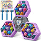 3-Player Whack Game Mole Toy for Ages 3+, Early Learning Toy with Lights & Sounds, Interactive Pounding Hammer Toy with 3 Game Modes, Perfect for Families with Multiple Kids of Different Ages