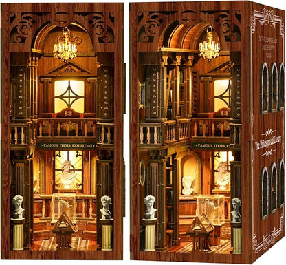Book Nook Kit - DIY Miniature House Dollhouse 3D Puzzles for Adults and Teens - Gifts for Family and Friends Bookshelf Decor Tiny House Model Build with LED Light (BV02-014)