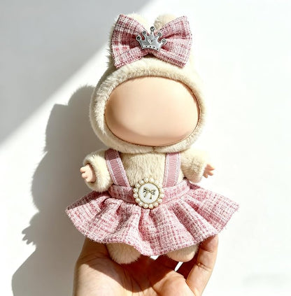 Clothes for LABUBU 17cm Doll (NO Doll), Outfit for LABUBU, Dress and Hairpin Set for LABUBU Dress Up, Fashion and Premium Dolls Accessories for LABUBU (Style B)