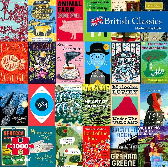 Re-marks British Classics Literary Puzzle, 1000-Piece Jigsaw Puzzle for All Ages