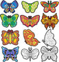 Bosctanuc 24 PCS Butterflies Velvet Coloring Cardstock,Fuzzy Art Posters Color Your Own Butterflies DIY Activity for Kids for Spring Craft