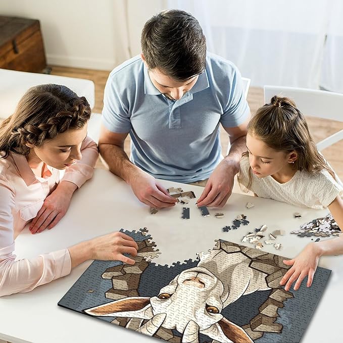 Sheep Thickened Wooden Jigsaw Puzzles Adults Fun 1000 Pieces 3D Animal Stress Relief Toy Education Game Home Decoration Toy Intellectual Game Challenge Educational 1000pcs (75x50cm)