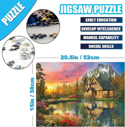 500 Piece Puzzles for Adults Lakes and Mountains 20.5 x 15 Inch 500 Piece Jigsaw Puzzles for Kids Adults Puzzles 500 Pieces for Adults Holiday Educational Challenge Toy