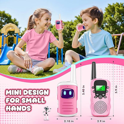 Kids Walkie Talkies Gifts for Girls: Toys Walkie Talkies for Kids 2 Pack Xmas Birthday Gifts for 3 4 5-7 Year Old Girls Grandkids Toys Age 4-5 6-8 Years Old Stocking Stuffers Pink