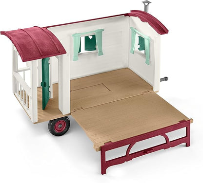 Schleich Horse Club - 113PC Interactive Camping Trip - Car and Camper Caravan Playset with Horse and Rider Figures, Dog Figurine and Accessories for Girls, Boys - Realistic Kids Toys Ages 5+ | 72205