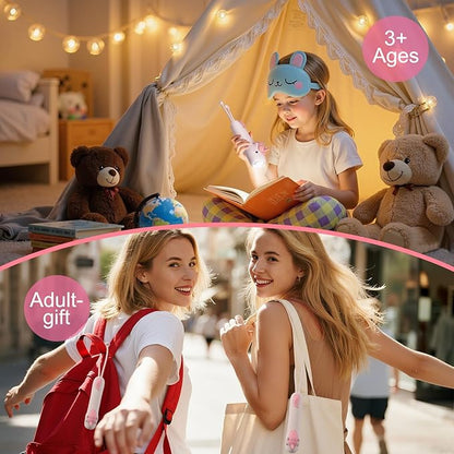 Unicorn Flashlight Rechargeable-2 Pack, Kids Flashlight for Girls and Boys, Unicorn Toys for Girls Age 4-6, Pink Small LED Child Flashlights for Birthday Gifts, Idea for Camping, Outdoor&Home Use