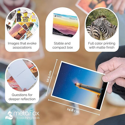 metaFox ‘World of Emotions’ Coaching Cards | 52 Emotion Picture Cards for Coaching & Therapy | Master Your Emotions & Build Emotional Intelligence