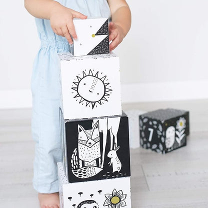 Wee Gallery Nesting Blocks, Stacking Toys for Toddlers and Kids, Educational Blocks with Numbers and Animal Illustrations for Motor Skills, Counting and Early Learning (Ages 2 & Up), Woodland Number