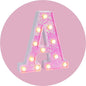 Foaky Pink Light up Letters，Pink Party Decorations,Girls Room Decor,Glitter Light Up Letters,Alphabet Letter Sign for Night Light Birthday Party Girls Gifts, Home Bar Decoration（A）