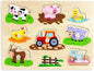 Professor Poplar’s Wooden Barnyard Peg Puzzle (8pcs.) - Wood Learning Puzzles for Toddlers and Kids, Animal Themed