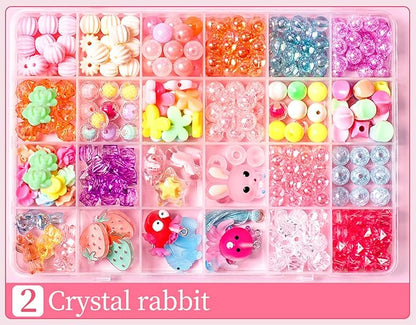 Jwxstore Beads for Girls Toys Kids Bracelets Making Kit Bead Art and Craft Kits DIY Bracelets Necklace Hairband and Rings Toy Making Kit for Age 4 5 6 7 8 9 10 11 12 Year Old Girl Christmas Gifts