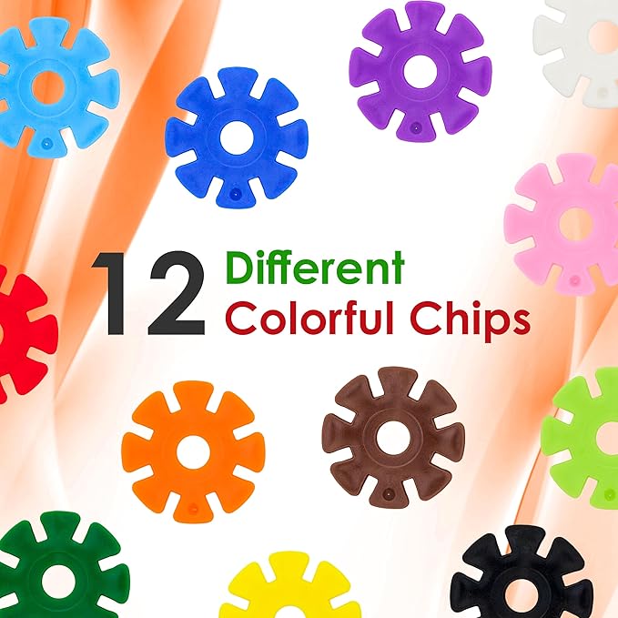 PicassoTiles Building Chip Interlocking Disc Construction Blocks in Gray Color STEM Learning Early Education Toy Engineering Playset Child Brain Development for Toddlers Girls Boys Kids Age 3+ PTF108