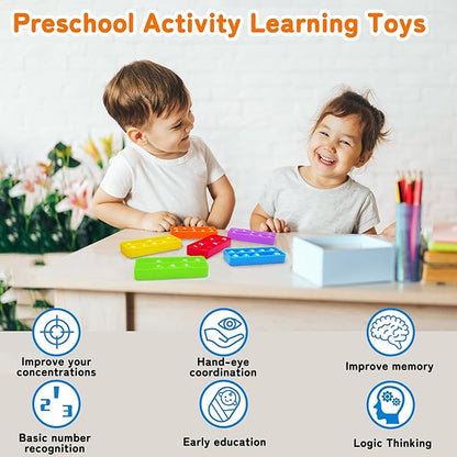 1-20 Ten Frame Popper, 12Pack Fidgets for Classroom, Quiet Sensory Toys Bubble Poppers, Pop for Counting Math, Focus Tools for Kids, Montessori Educational Toy Gift for Kindergarten
