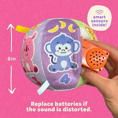 Move2Play, Hilariously Interactive Baby Ball with Music & Sound Effects | First Birthday Gift | Toddler Toy for Boys & Girls | Age 6, 9, 12, 18+ Month | 1, 2+ Year's Old (Baby Ball Pastel)
