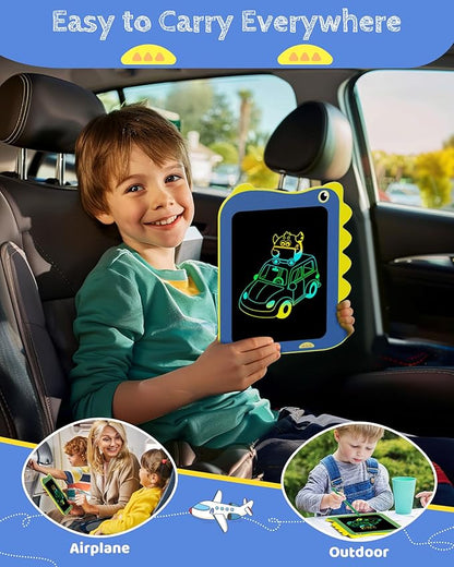 TEKFUN LCD Writing Tablet for Kids, Doodle Board Dinosaur Toys, Travel Essentials Toys for 3 4 5 6 Year Old Boys Girls, Easter Birthday Christmas Gifts (8.5inch Blue)