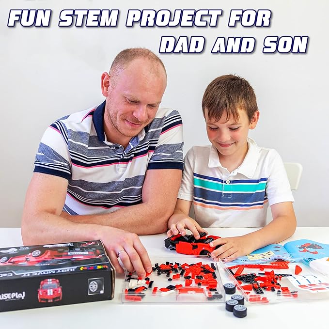 WISEPLAY STEM Toys for 7-10 Year Old Boys & Girls - 306Pcs RC Car Building Block Set - STEM Building Toys for Boys & Girls Ages 6-10 Years - Great Remote Control Car Birthday Gift for Kid