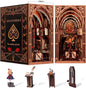 𝗠𝗶𝗻𝗶𝗖𝗶𝘁𝘆 Book Nook Kit, DIY Miniature Dollhouse Booknook Kit, 3D Wooden Puzzle Bookend Bookshelf Insert Decor with LED Light for Teens and Adults (Alice in Wonderland)