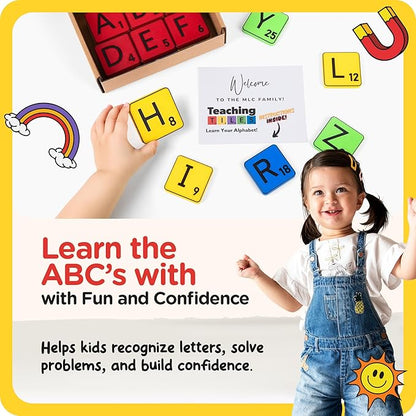 Learn Your Alphabet! Self-Correcting Magnetic Alphabets, Uppercase Letters – Help Kids Learn The Basics and More – Educational Toy Set of Magnetic Letters for Early Learning