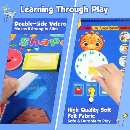 FREYBLI Toddler Busy Board, Montessori Toys for Boy Birthday Gift, Educational Quiet Activity Busy Book for Toddlers, Travel Toys for Airplane Car
