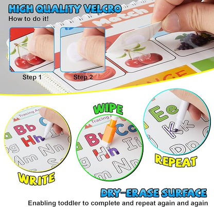 Huijing Toddler Activities Preschool Learning Busy Book - 29 Themes Binder Montessori Toys for Toddlers, Workbook Activity Autism Materials and Tracing Coloring