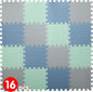 16 Tiles Foam Play Mat for Baby, Soft & Safe EVA Foam Mats for Floor, Square Baby Play Mat, Kids Foam Puzzle Floor Mat, 47x47 Play Mat for Playpen(Gray/(Bean Green/Gray Blue)