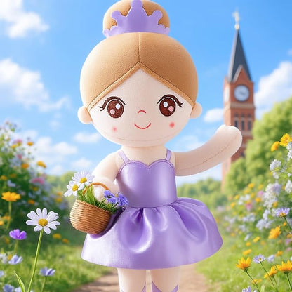 Gloveleya Baby Girl Gifts Dolls Soft Plush Toy Ballet Girl Doll Pale Purple 14 Inches with Gift Box…