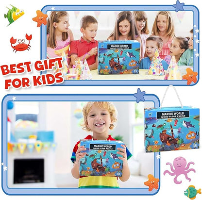 Floor Puzzle for Kids Underwater Jigsaw Large Puzzles 35 Piece for Toddler Children Learning Preschool Educational Intellectual Development Toys 3-5 4-8 Years Old Gift for Boys and Girls