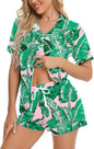 SWOMOG Womens Button Down Pajamas Set Short Sleeve Sleepwear Bride Soft Pj Lounge Sets XS-3XL