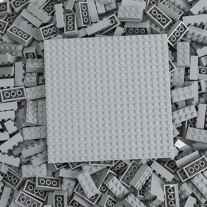 500 Piece Classic Building Bricks and 1 Gray Baseplate, 2x4 Bricks Bulk Creative Building Toys, Blocks Bulk for Kids Ages 6+, Light Gray(Samll Bricks, 1.25x0.62x0.47 in)