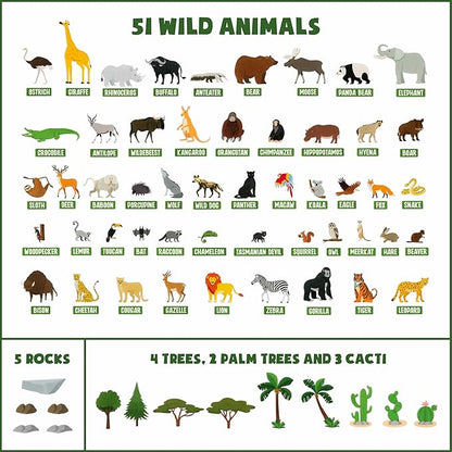 BONNYCO Felt Board for Toddlers with 116 Jungle Animals Figures. Montessori and Sensory Toys, Birthday Gifts for Kids 3-8 Years Old. Educational Games Learning Activities Christmas