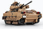 SEMKY Military Series M2 Bradley Tank MOC Building Blocks and Engineering Toy（1350 Pieces），with 3 Figure,WW2 Army Tank for Kid and Military Fan