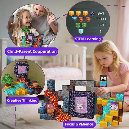 Magnetic Blocks 120PCS Magnetic Building Blocks for Kid 3+, Building Toys for Kid Boys Girls, STEM Sensory Gift for Birthday