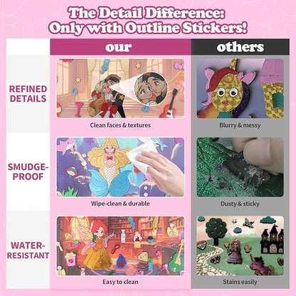 ManeFoodou Foil Fun - Princesses No Mess Art for Kids, Craft Kits & Supplies, DIY Creative Activity, Travel Toys, Birthday Gifts for Ages 4, 5, 6, 7-12