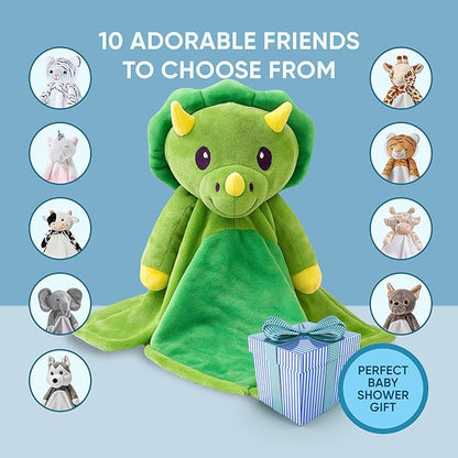 Love By Emi Baby Music Lovey Green Dino, Baby Sleep Soother for Crib & Cuddle Bedtime, White Noise with a Heartbeat & Lullaby, Plush Sound Machine Toy, Stuffed Animal for Newborns, Infants & Toddlers