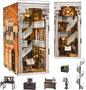 DIY Book Nook Kit, Miniature Dollhouse Booknook Kit, 3D Wooden Puzzle Bookend Bookshelf Insert Decor with LED Light for Teens and Adults (Law Library)